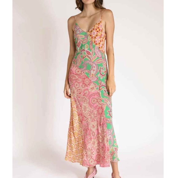 BEST Anthropologie x Kachel Stefani Midi Slip Dress - Multi Color AU10/US6 - Picture 2 of 9